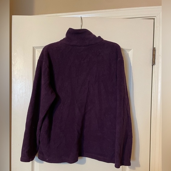 Premiere International Purple 1/4 Zip Fleece Snowflake Pull Over Size M 90s - Picture 2 of 6